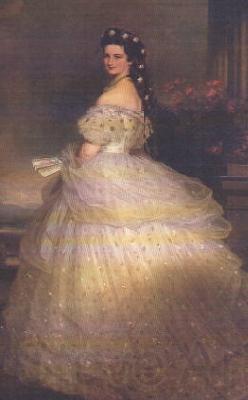 Franz Xaver Winterhalter Empress Elisabeth of Austria in White Gown with Diamond Stars in her Hair Germany oil painting art